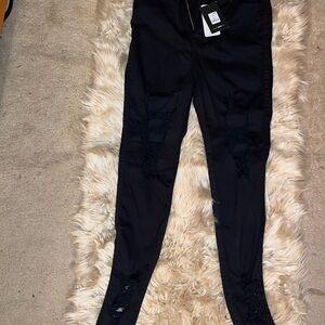 Black Distressed Jeans